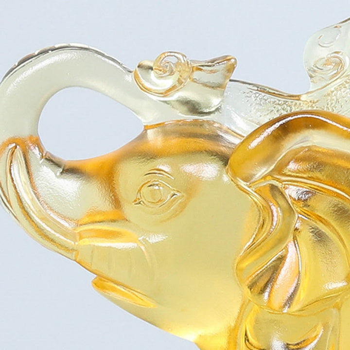 Buddha Stonesイエロー リュウリ クリスタル 象の鼻 上下デザイン 強さ 家の装飾 - image 10