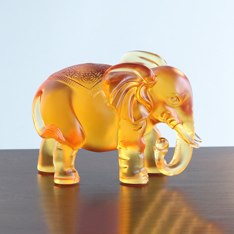 Buddha Stonesイエロー リュウリ クリスタル 象の鼻 上下デザイン 強さ 家の装飾 - image 13