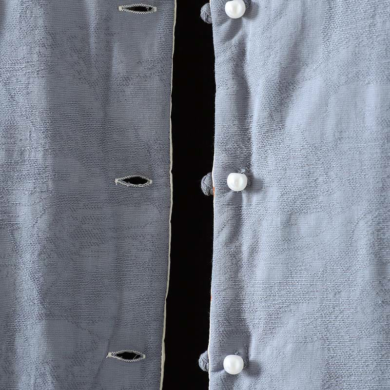 Buddha Stonesカエルボタン 無地 柄 レディース 長袖 コットン 厚手 ジャケット 花柄 カフス付き - image 5