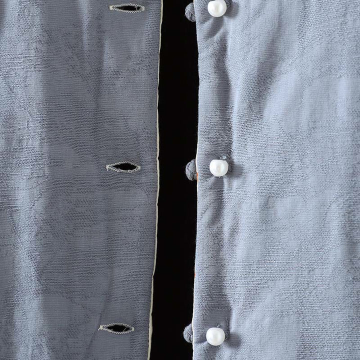 Buddha Stonesカエルボタン 無地 柄 レディース 長袖 コットン 厚手 ジャケット 花柄 カフス付き - image 5