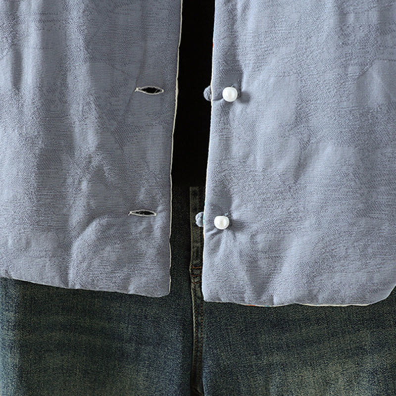 Buddha Stonesカエルボタン 無地 柄 レディース 長袖 コットン 厚手 ジャケット 花柄 カフス付き - image 6