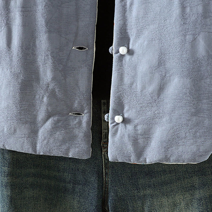 Buddha Stonesカエルボタン 無地 柄 レディース 長袖 コットン 厚手 ジャケット 花柄 カフス付き - image 6