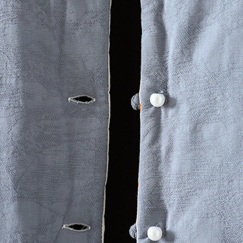 Buddha Stonesカエルボタン 無地 柄 レディース 長袖 コットン 厚手 ジャケット 花柄 カフス付き - image 4