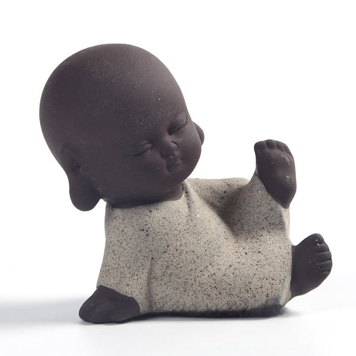 Buddha Stones如来仏 シンボルデザイン 紫粘土 静寂の机飾り - 灰色の仏像 3*4*6.5 cm - image 8