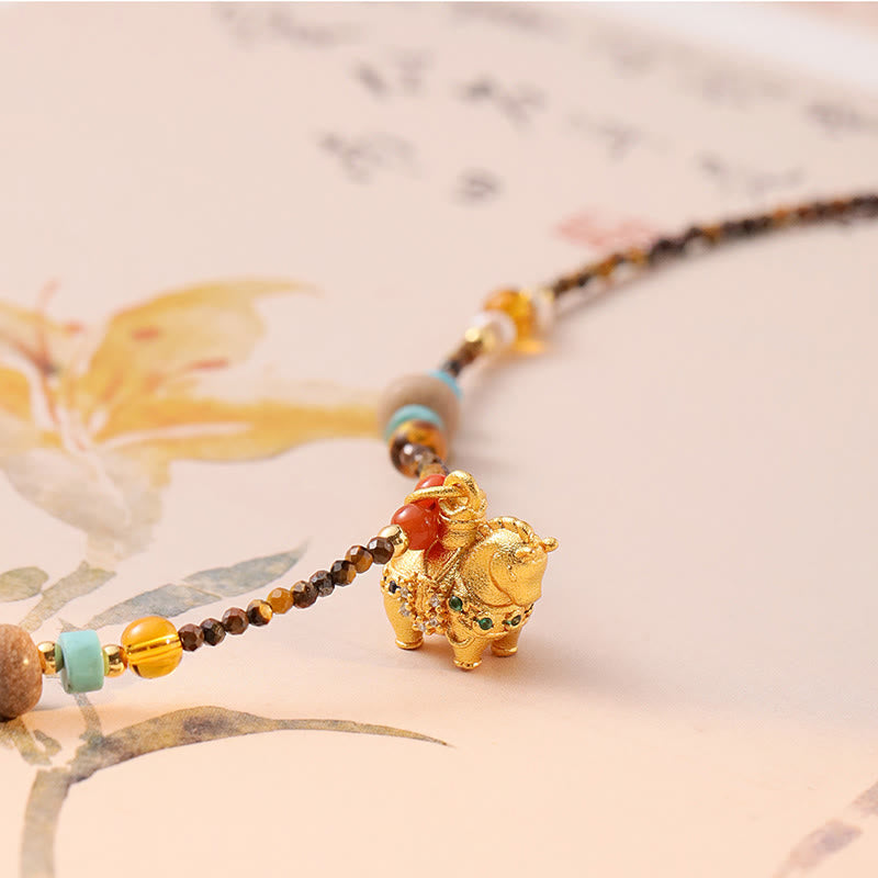 Buddha Stonesタイガーアイのお守り 金運 午年 ネックレス ペンダント - image 2