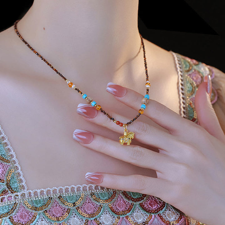 Buddha Stonesタイガーアイのお守り 金運 午年 ネックレス ペンダント - image 7