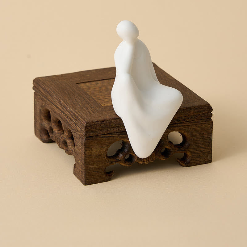 Buddha Stones無形の仏陶器 ウェンジ木製 机 静寂 装飾 - image 4