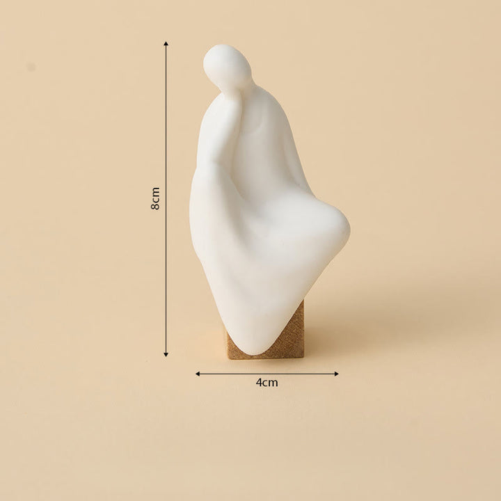 Buddha Stones無形の仏陶器 ウェンジ木製 机 静寂 装飾 - 仏像 4×8 cm - image 7