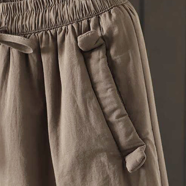 Buddha Stonesレディース 冬用ドローストリング フリース裏地 サーマルハーレムパンツ ポケット付き - image 5