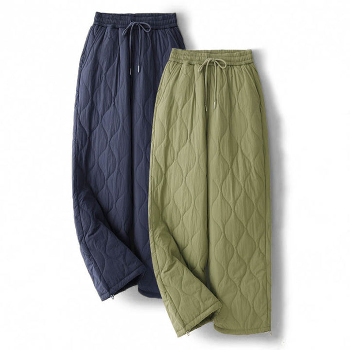 Buddha Stonesレディース プレーン 伸縮性カフデザイン ドローストリング 保温性 厚手パンツ ポケット付き - image 0