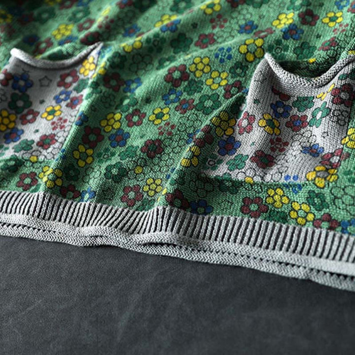 Buddha Stonesカラフルフラワー柄 レディース コットン 長袖 セーター ポケット付き - image 12