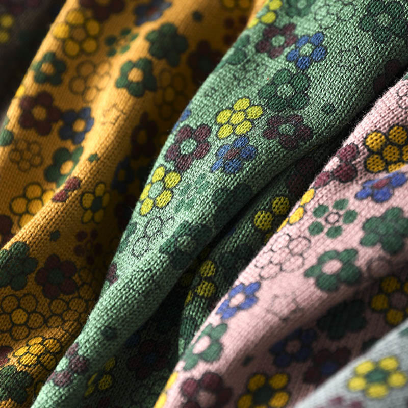 Buddha Stonesカラフルフラワー柄 レディース コットン 長袖 セーター ポケット付き - image 20