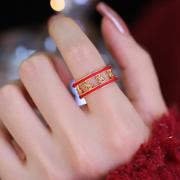 Buddha Stones金運 午年 銅製良縁祈願リング - image 3