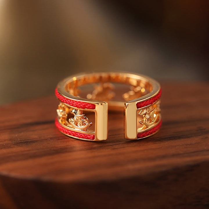 Buddha Stones金運 午年 銅製良縁祈願リング - image 2