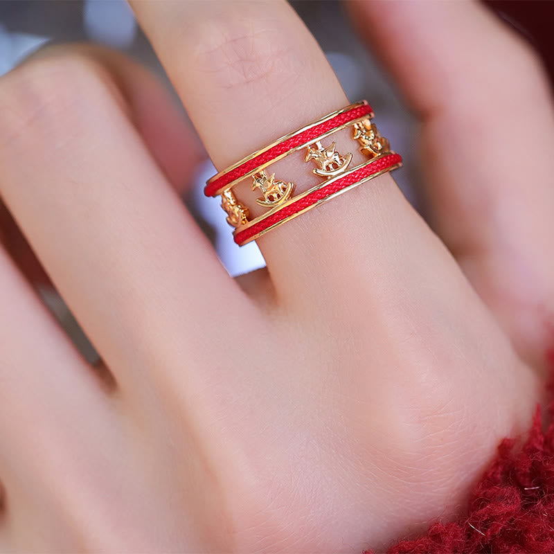 Buddha Stones金運 午年 銅製良縁祈願リング - image 8