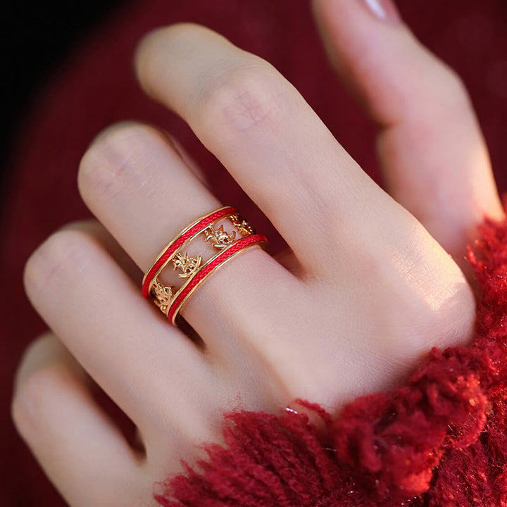 Buddha Stones金運 午年 銅製良縁祈願リング - image 4