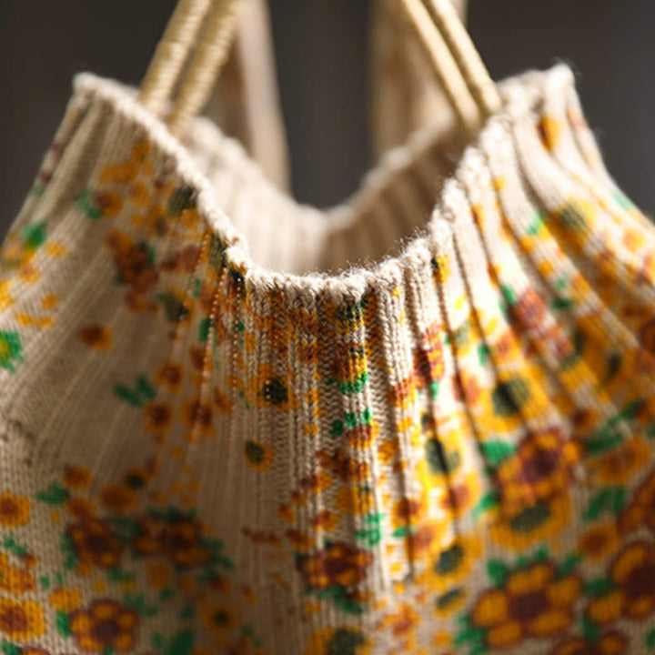 Buddha Stonesレディース ニット フローラル コットン リブヘム 長袖 モックネック セーター - image 5