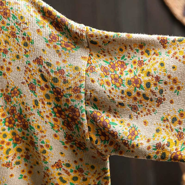 Buddha Stonesレディース ニット フローラル コットン リブヘム 長袖 モックネック セーター - image 6