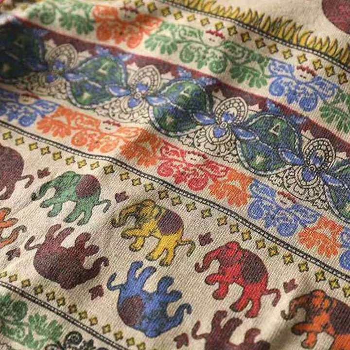 Buddha Stones秋 象柄 ニット コットン レディース 長袖 セーター ポケット付き - image 9