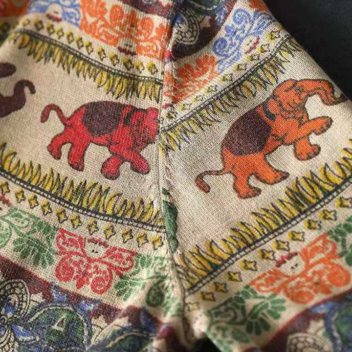 Buddha Stones秋 象柄 ニット コットン レディース 長袖 セーター ポケット付き - image 10