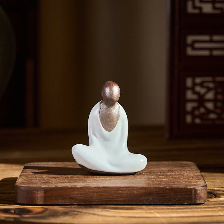 Buddha Stones小型無形の仏瞑想 陶器 禅 室内装飾 4×2.5×5cm - image 3