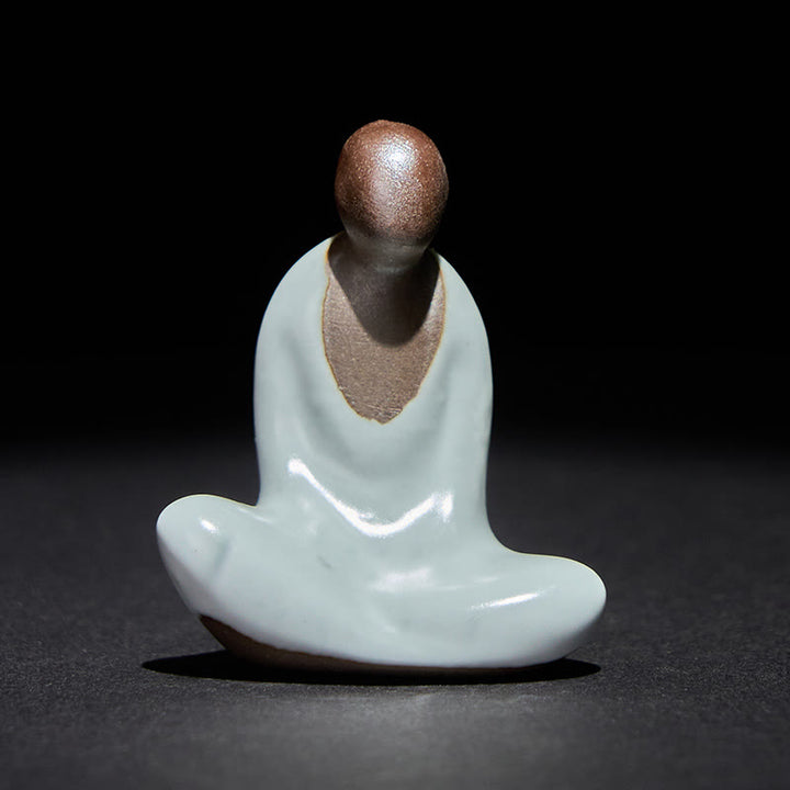 Buddha Stones小型無形の仏瞑想 陶器 禅 室内装飾 4×2.5×5cm - image 1