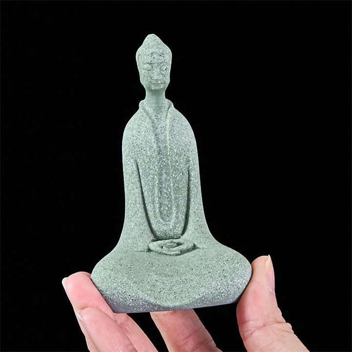 Buddha Stones瞑想用仏像 砂岩製 家庭用 卓上装飾 6×4.5×9.5cm - image 6