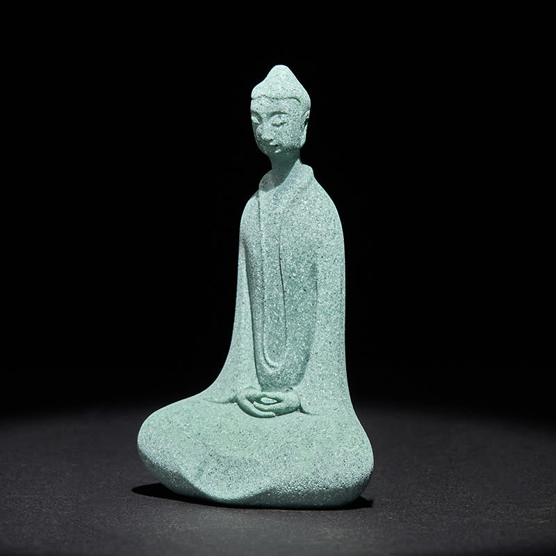 Buddha Stones瞑想用仏像 砂岩製 家庭用 卓上装飾 6×4.5×9.5cm - image 3