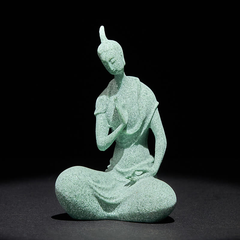 Buddha Stones傾聴仏像 砂岩 室内装飾 6.5×5.5×9.5cm - 仏像 6.5×5.5×9.5cm - image 0