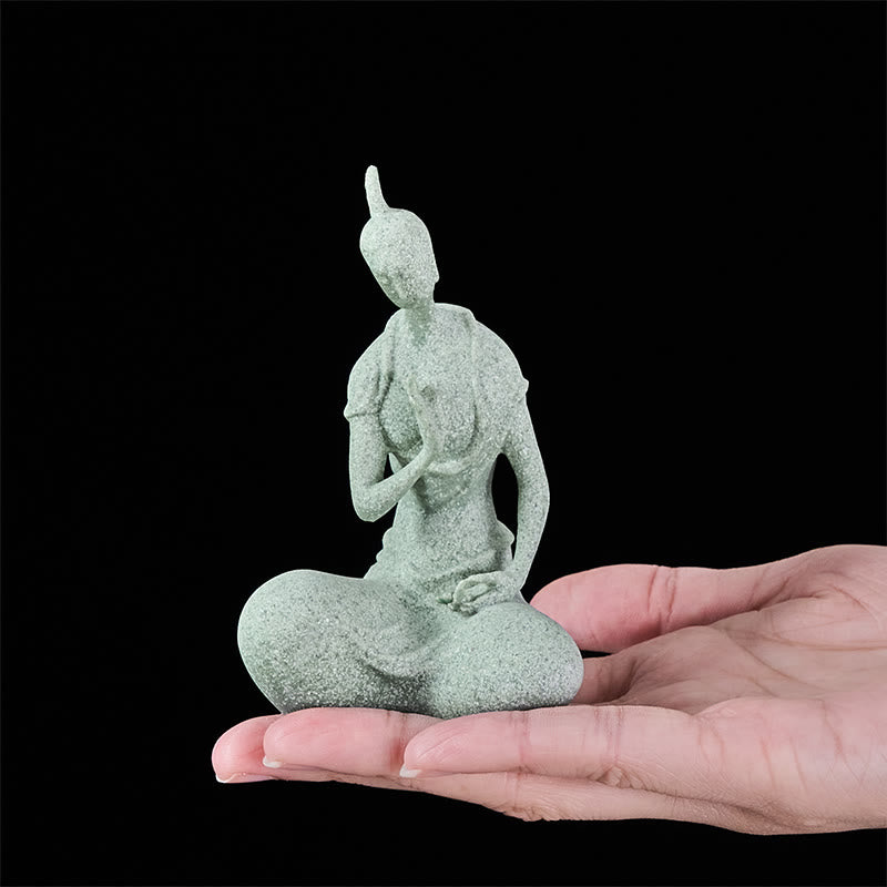 Buddha Stones傾聴仏像 砂岩 室内装飾 6.5×5.5×9.5cm - image 5