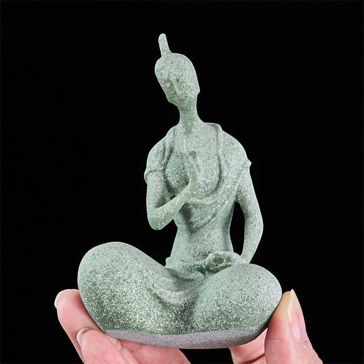 Buddha Stones傾聴仏像 砂岩 室内装飾 6.5×5.5×9.5cm - image 6