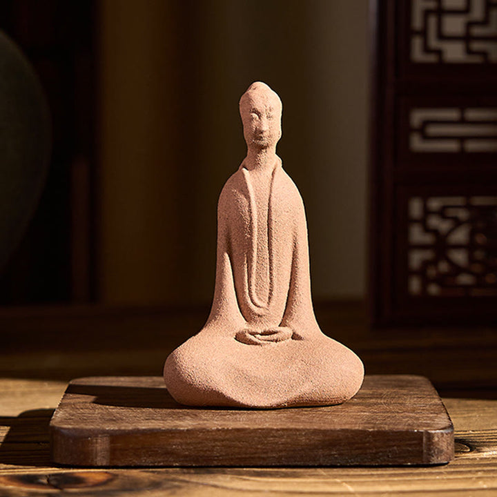 Buddha Stones座像 祈り 陶器 禅 室内装飾 5*3*8.5cm - image 1
