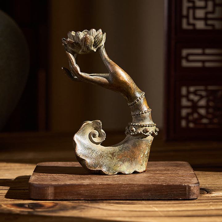 Buddha Stonesクラシック仏陀の手 蓮 合金 ホームデコレーション 4.7*2.9*8.4 cm - image 5