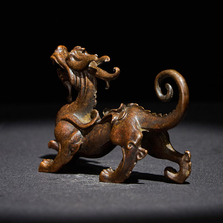 Buddha Stones風水 小型 貔貅 合金 富と幸運 装飾 9.2*2.4*5.2 cm - image 2