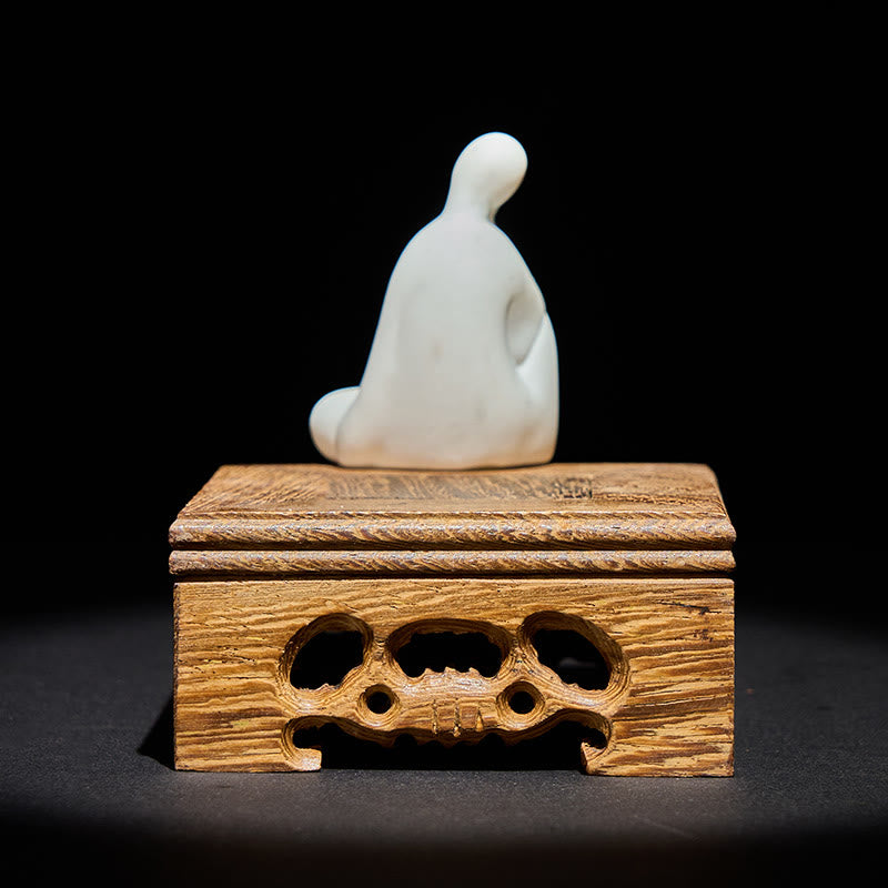 Buddha Stones無形の仏陶器 ウェンジ木製 机 静寂 装飾 - image 2