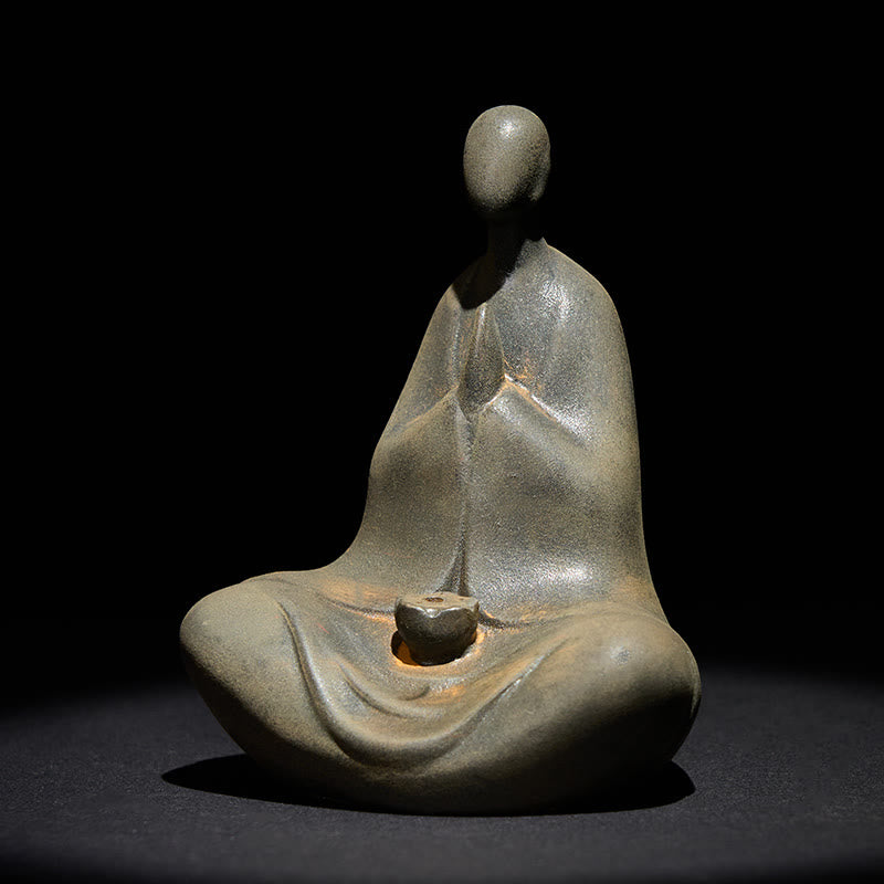 Buddha Stones手作り無形の仏鉄粉 錆 鋳造樹脂 像 装飾 11.5*9*6.5 cm - image 3