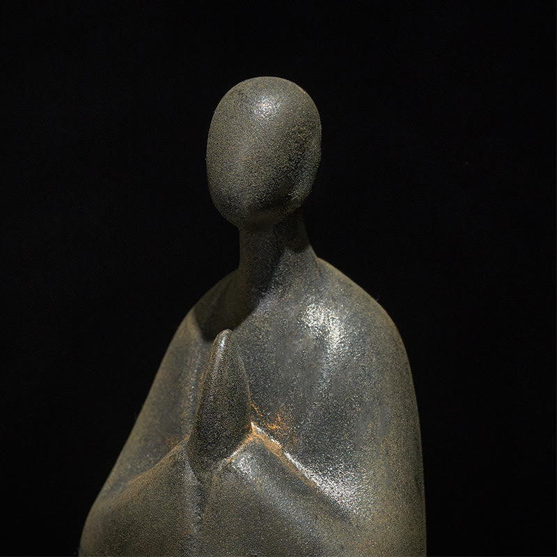 Buddha Stones手作り無形の仏鉄粉 錆 鋳造樹脂 像 装飾 11.5*9*6.5 cm - image 5