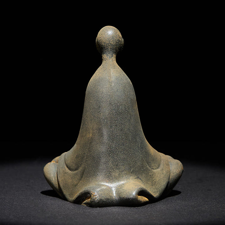 Buddha Stones手作り 座像無形の仏鉄粉 錆 鋳造 樹脂 像 装飾 - image 4