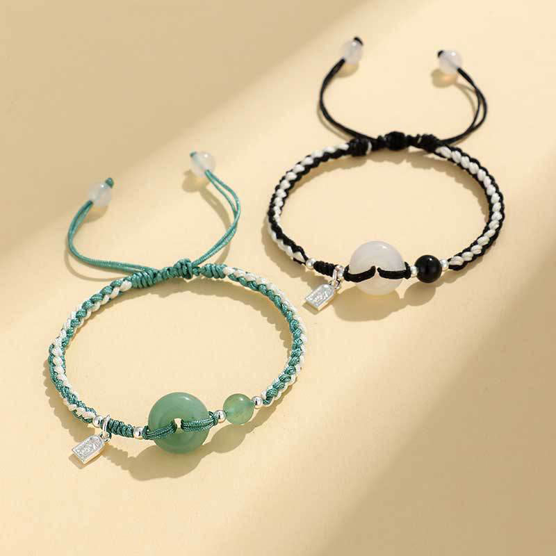 Buddha Stonesグリーンアベンチュリンアゲート平和のお守りチャーム幸運ブレスレット - image 18