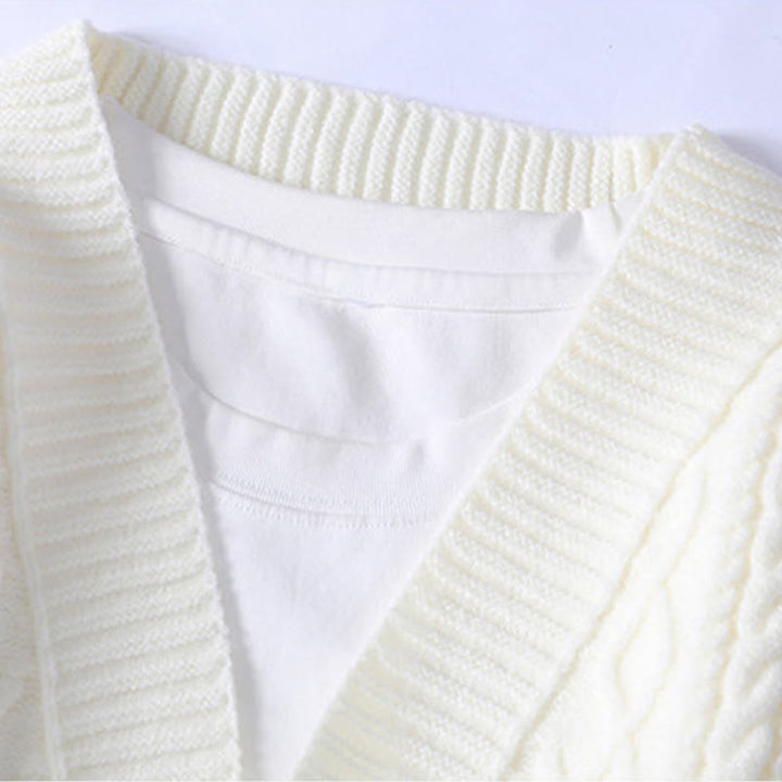 Buddha Stonesジャカード エスニック 長袖 メンズ ニット セーター ポケット付き - image 2