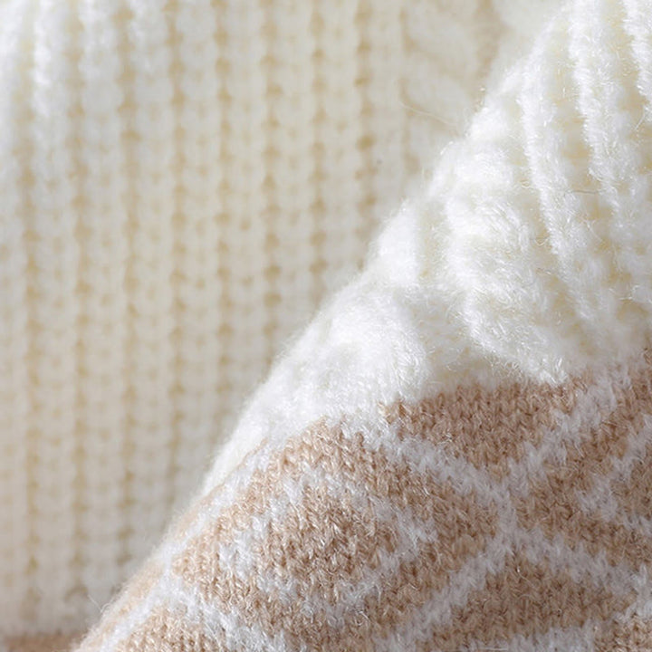 Buddha Stonesジャカード エスニック 長袖 メンズ ニット セーター ポケット付き - image 3