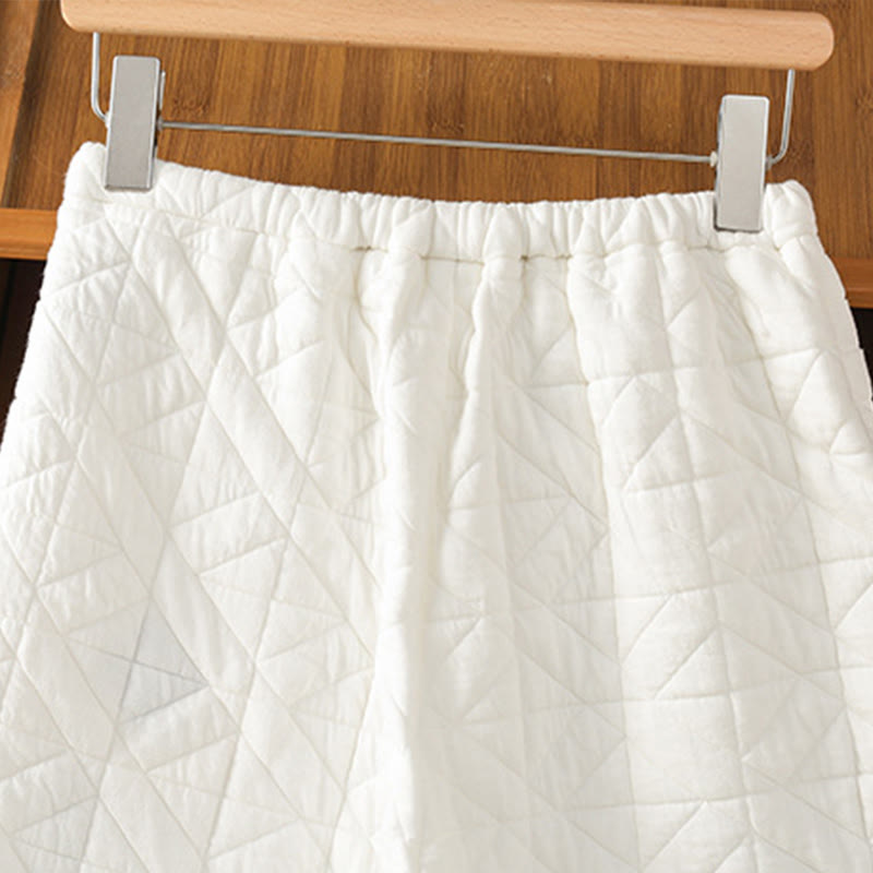 Buddha Stonesレディース 秋冬 無地 ドローストリング サーマル ワイドレッグパンツ ポケット付き - image 3