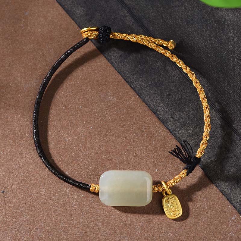 Buddha Stones925スターリングシルバー 和田翡翠豊かさのブレスレット - 和田翡翠と黒紐（手首周り：15～18cm） - image 7