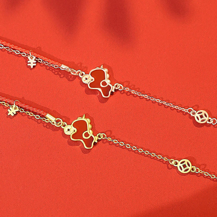 Buddha Stones925スターリングシルバー 馬年コインチャーム レッドアゲート良縁祈願ネックレスペンダント - image 12