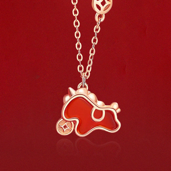 Buddha Stones925スターリングシルバー 馬年赤紐レッドアゲート コインチャーム幸運ブレスレット - image 11