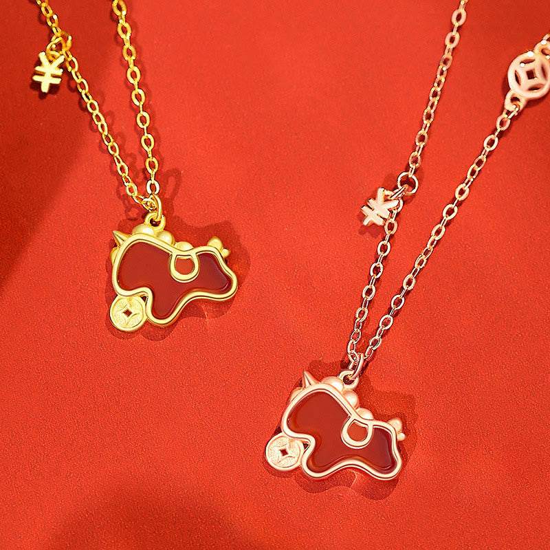 Buddha Stones925スターリングシルバー コイン型 レッドアゲート 馬年 非対称 守護 イヤリング - image 19