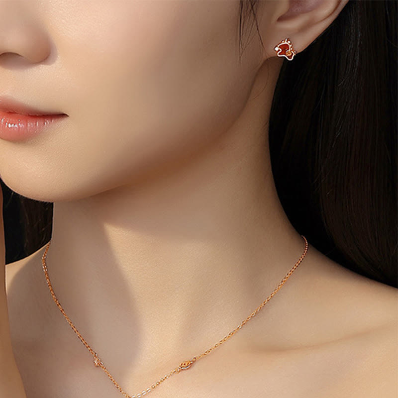 Buddha Stones925スターリングシルバー コイン型 レッドアゲート 馬年 非対称 守護 イヤリング - image 22