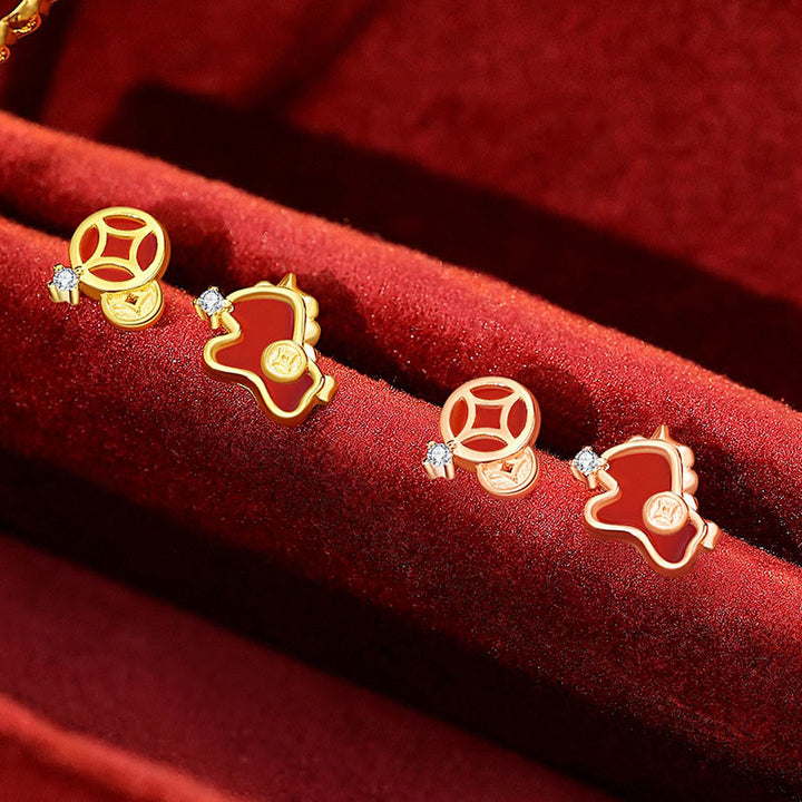 Buddha Stones925スターリングシルバー 馬年コインチャーム レッドアゲート良縁祈願ネックレスペンダント - image 20