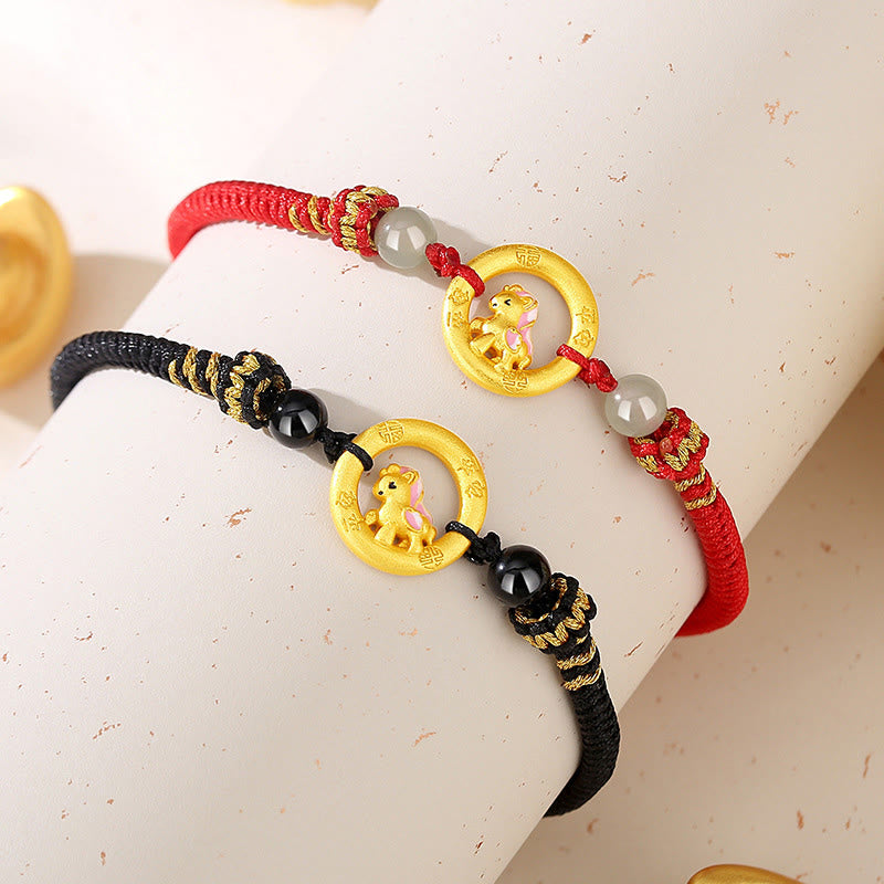 Buddha Stones925スターリングシルバー 馬年平和のお守りチャームバランスストリング カップルブレスレット - image 12