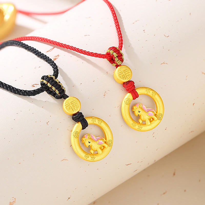 Buddha Stones925スターリングシルバー 馬年平和のお守りチャームバランスストリング カップルブレスレット - image 21